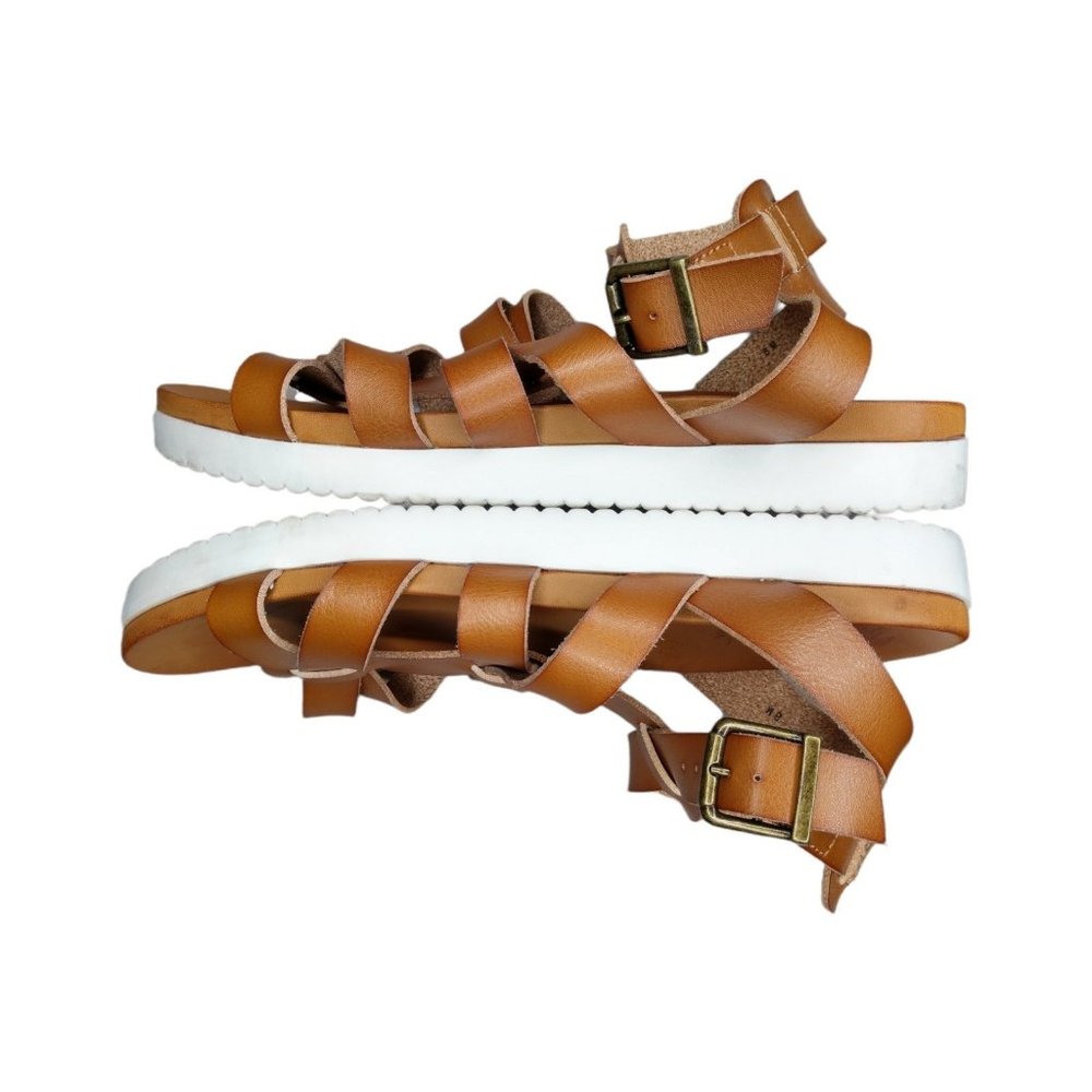 Jellypop Los Angeles Eevi Gladiator Sandal Size 8 Cognac Flatform